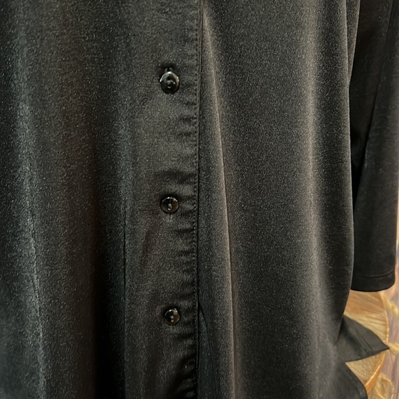 Black Button Down Blouse- Size Small - Picture 6 of 7